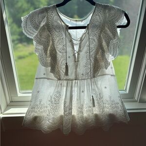 Ulla Johnson 8 white cotton blouse GUC